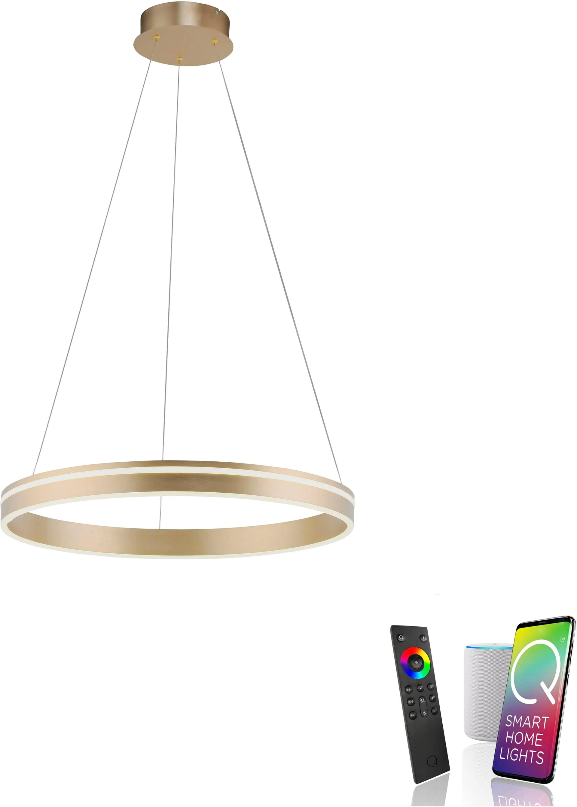 Paul Neuhaus Q-VITO LED-Pendelleuchte 1 Ring Weiß