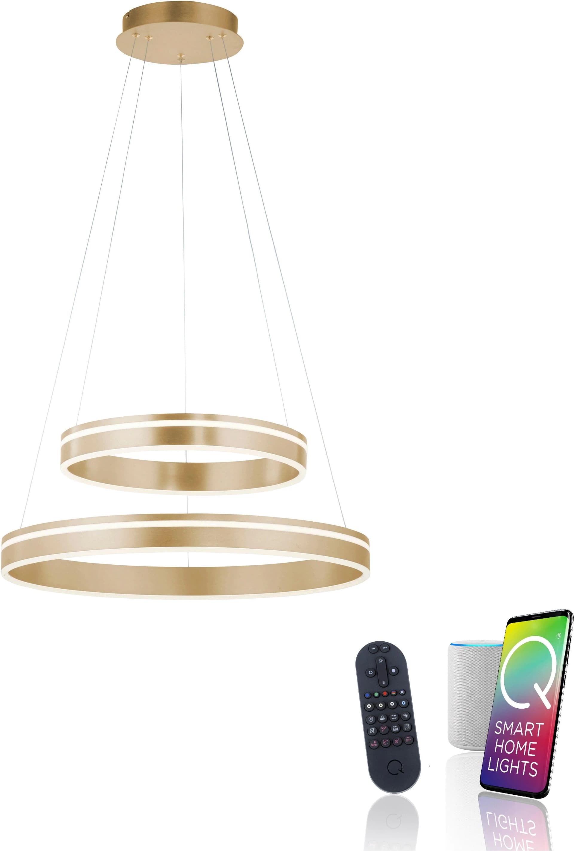 Paul Neuhaus Q-VITO LED-Pendelleuchte 2 Ringe dimmbar