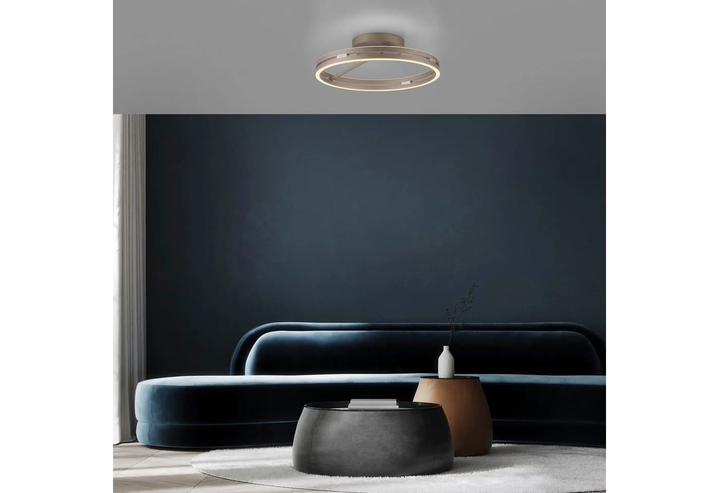PURE LED-Deckenleuchte Loop bronzefarben 60 cm CCT