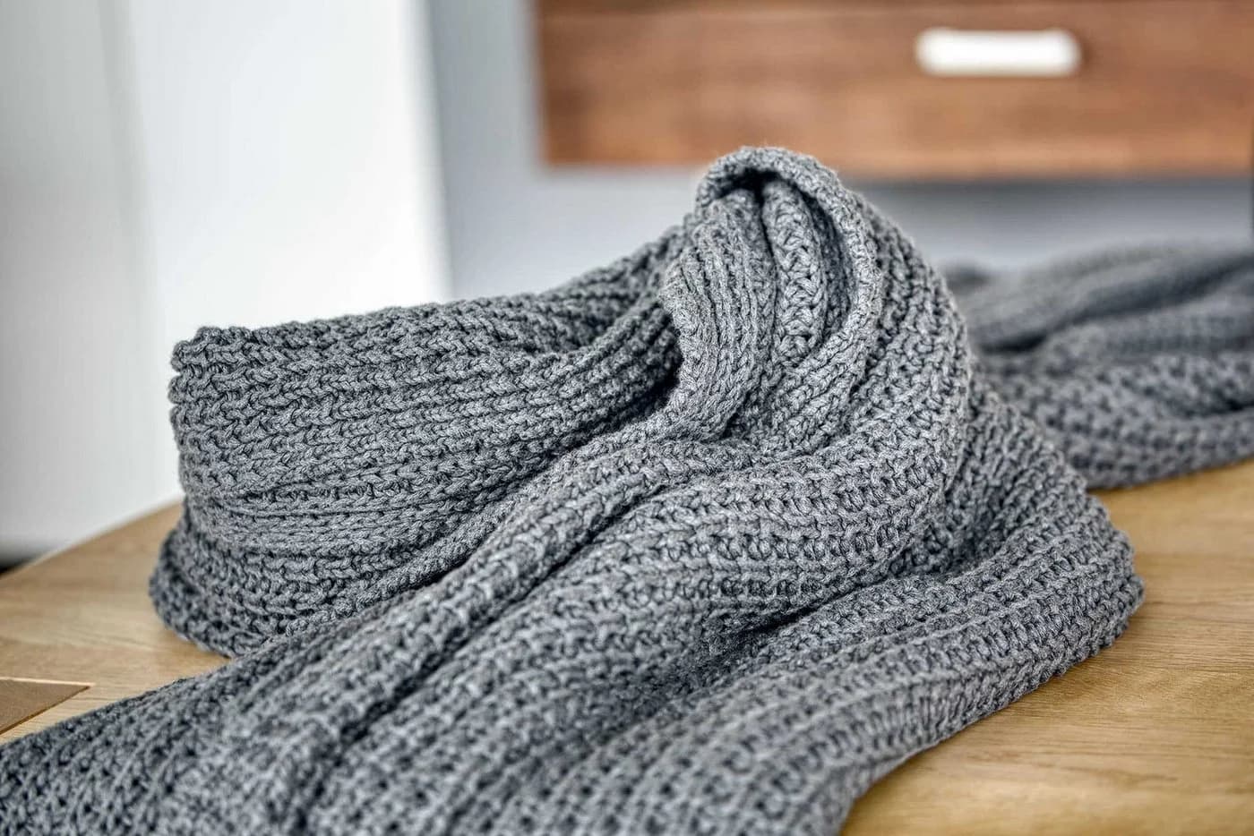 nielsen HOME Wohndecke Alen 100% Baumwolle Grob Gestrickt Creme Weiß