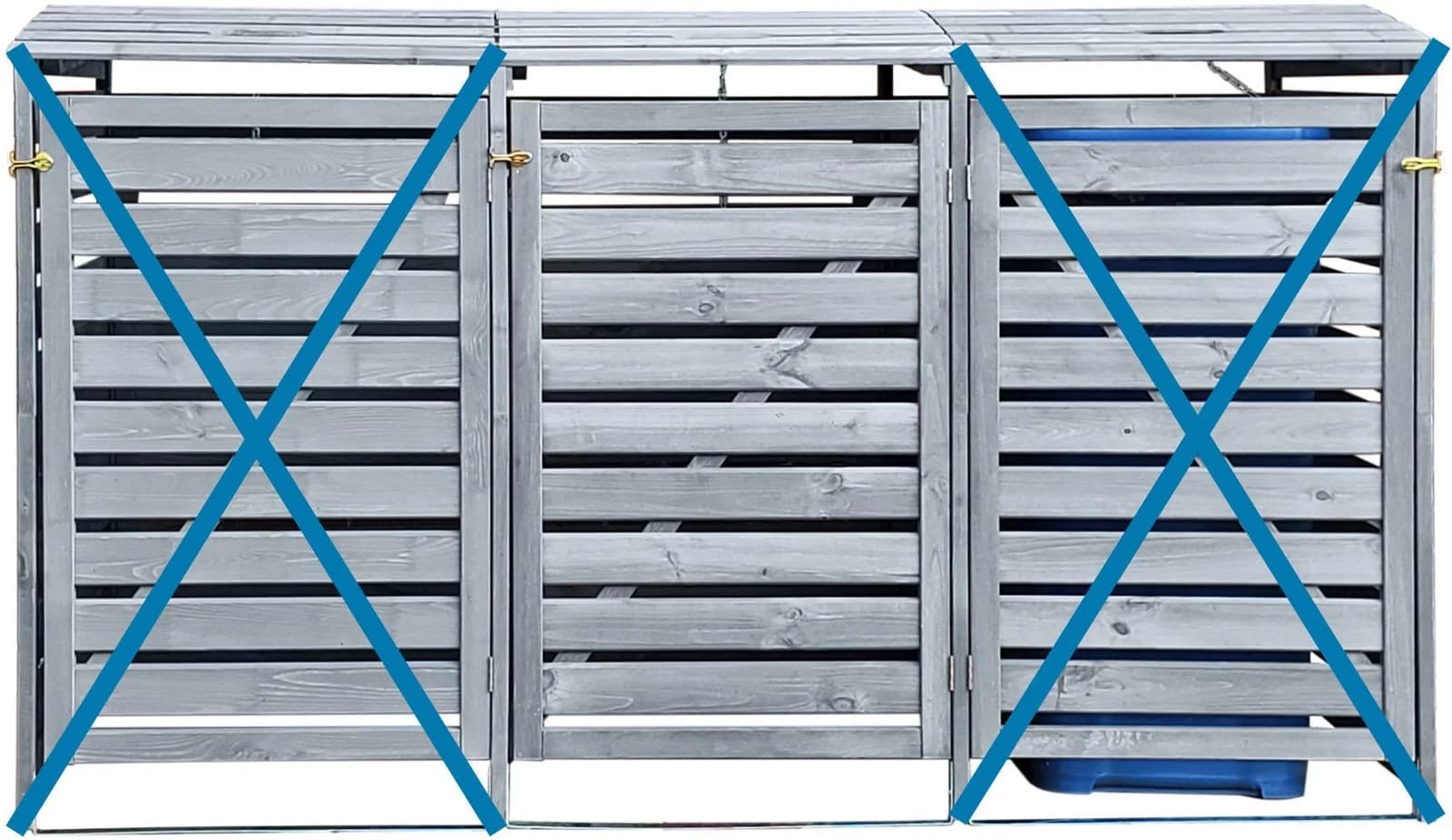 Promadino Mülltonnenbox Grau Massivholz 92x122x70 cm