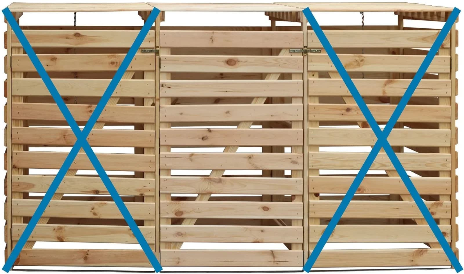 Mülltonnenbox PROMADINO "Vario V Erweiterung" Beige Massivholz