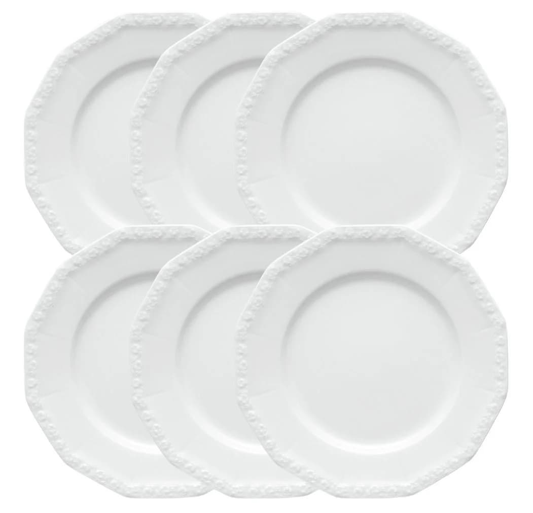 Rosenthal Teller-Set Maria Weiß Frühstücksteller 21 cm 6-teilig