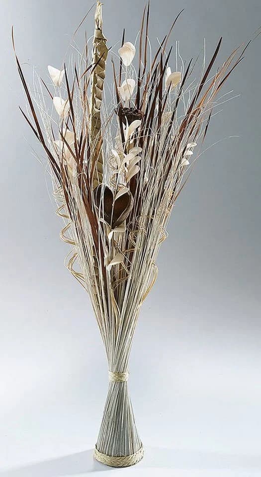 Kunstgras Pflanze Naturbraun Weiß 100 cm Höhe