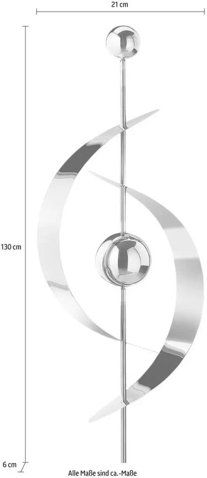 LOCKER Deko-Windrad Saturn Edelstahl 130 cm Silber