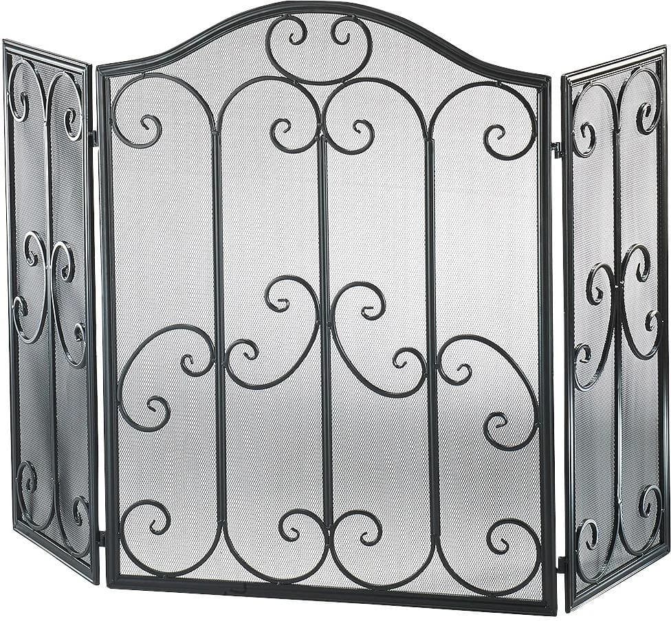 Kamingitter LOCKER Schwarz Metall 85x129 cm