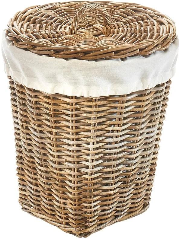 LOCKER Wäschekorb Kubus Braun-Beige mit Deckel