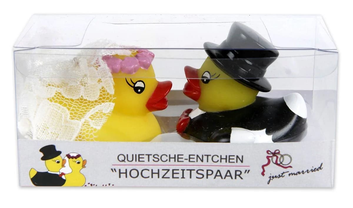 Close Up Quietscheenten Hochzeitspaar 2-er Set Gelb