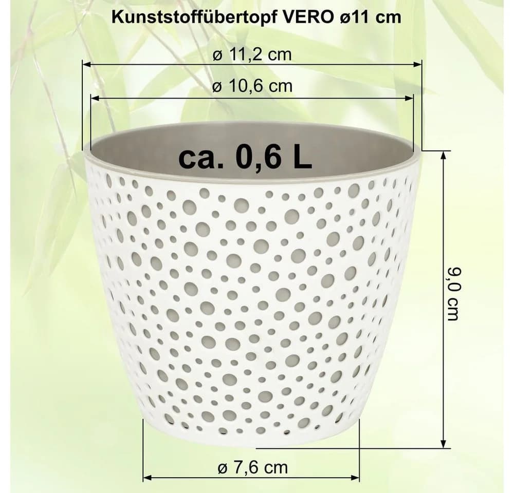 Heimwerkercenter Übertopf VERO 2 Stück Ø11 cm Weiß/Rot