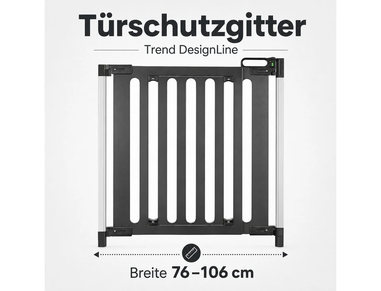 Reer Türschutzgitter Schwarz Verstellbar 76-106 cm