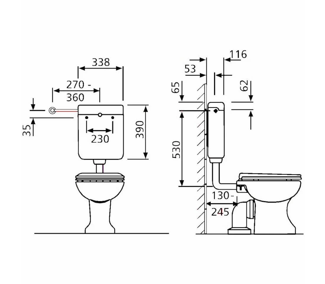 SANIT Spülkasten WC-Spülkasten 6 Liter Start-Stopp Technik