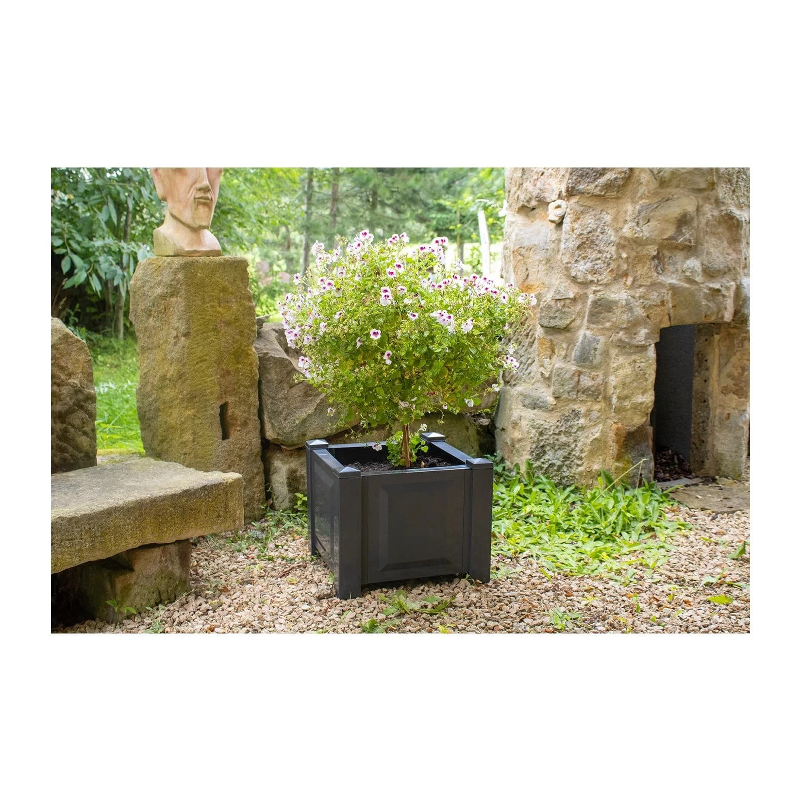 KHW Pflanzkübel Kunststoff Anthrazit UV-beständig 43x43x34 cm