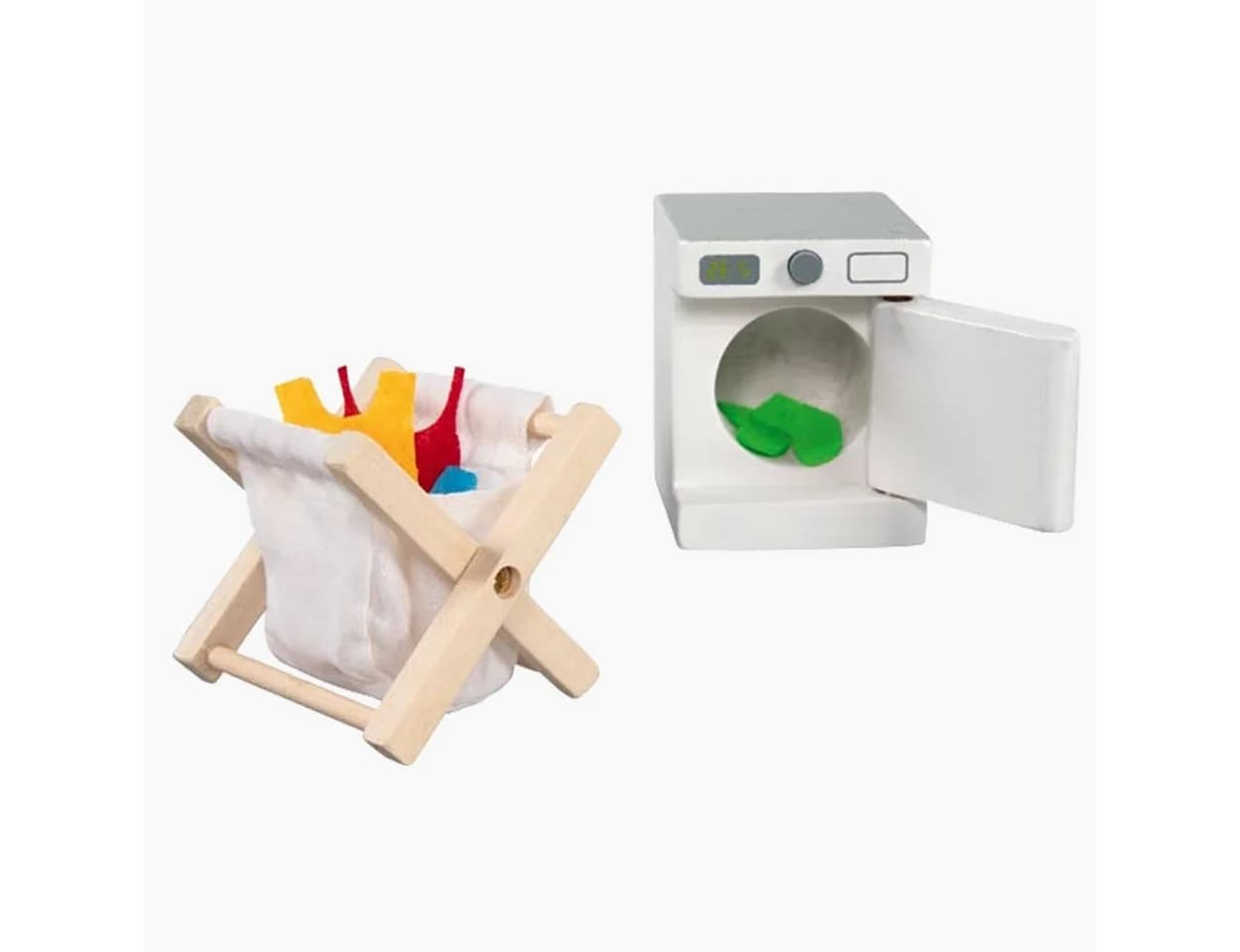 goki Puppenhausmöbel Waschküche 29-tlg. Holz-Set