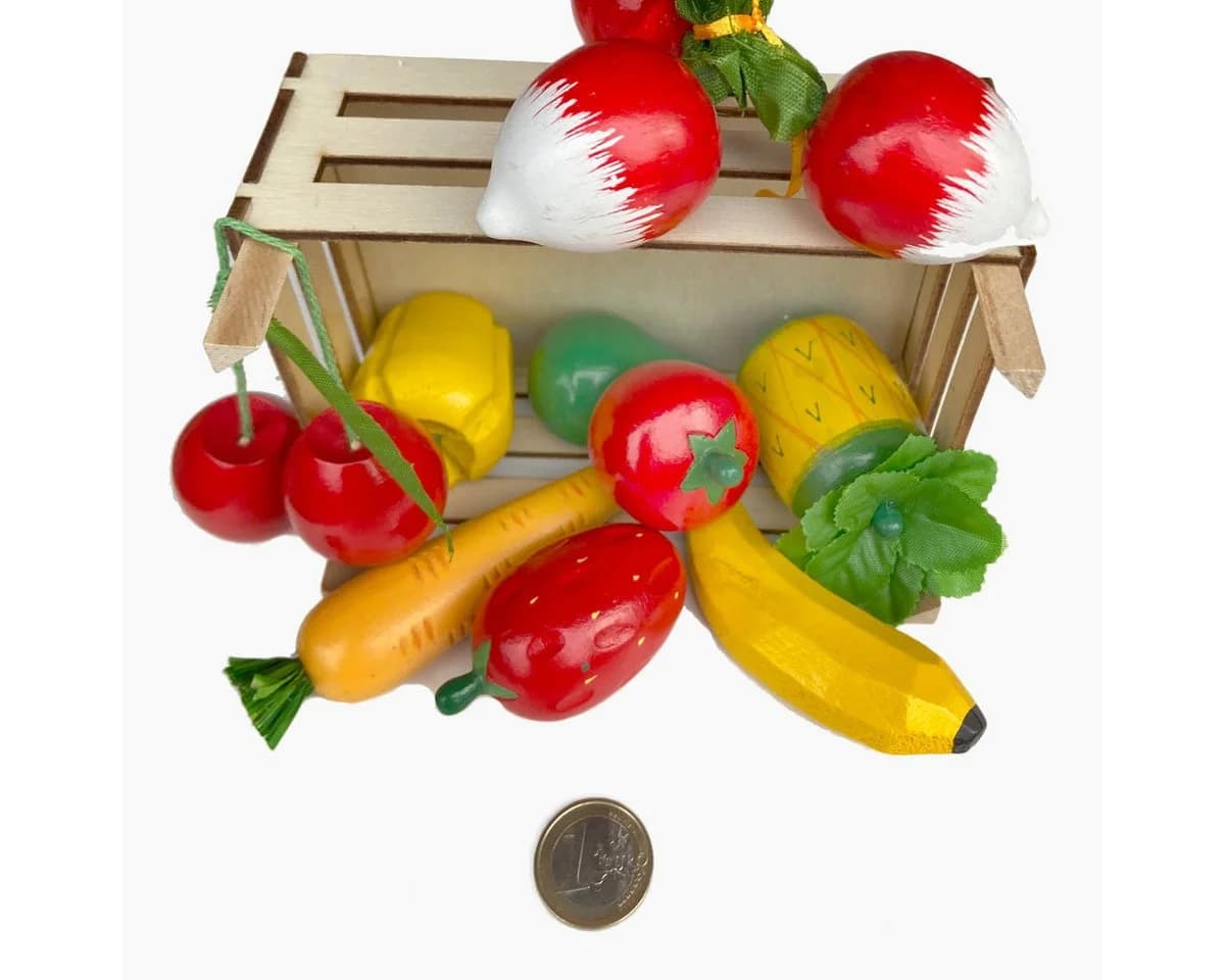 goki Kinder-Küchenset Obst und Gemüse 10-tlg. Bunt Holz