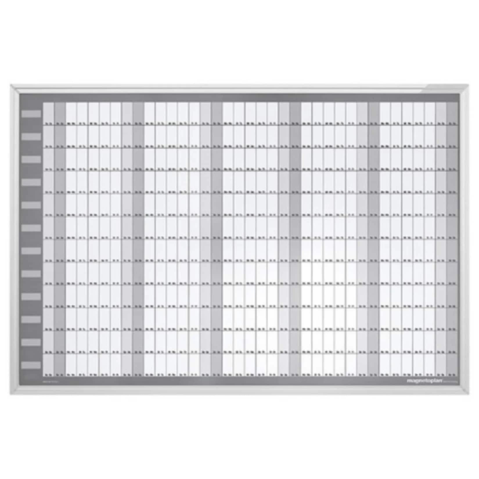 Magnetoplan Jahresplaner Manager 900x600 mm Aluminium Weiss