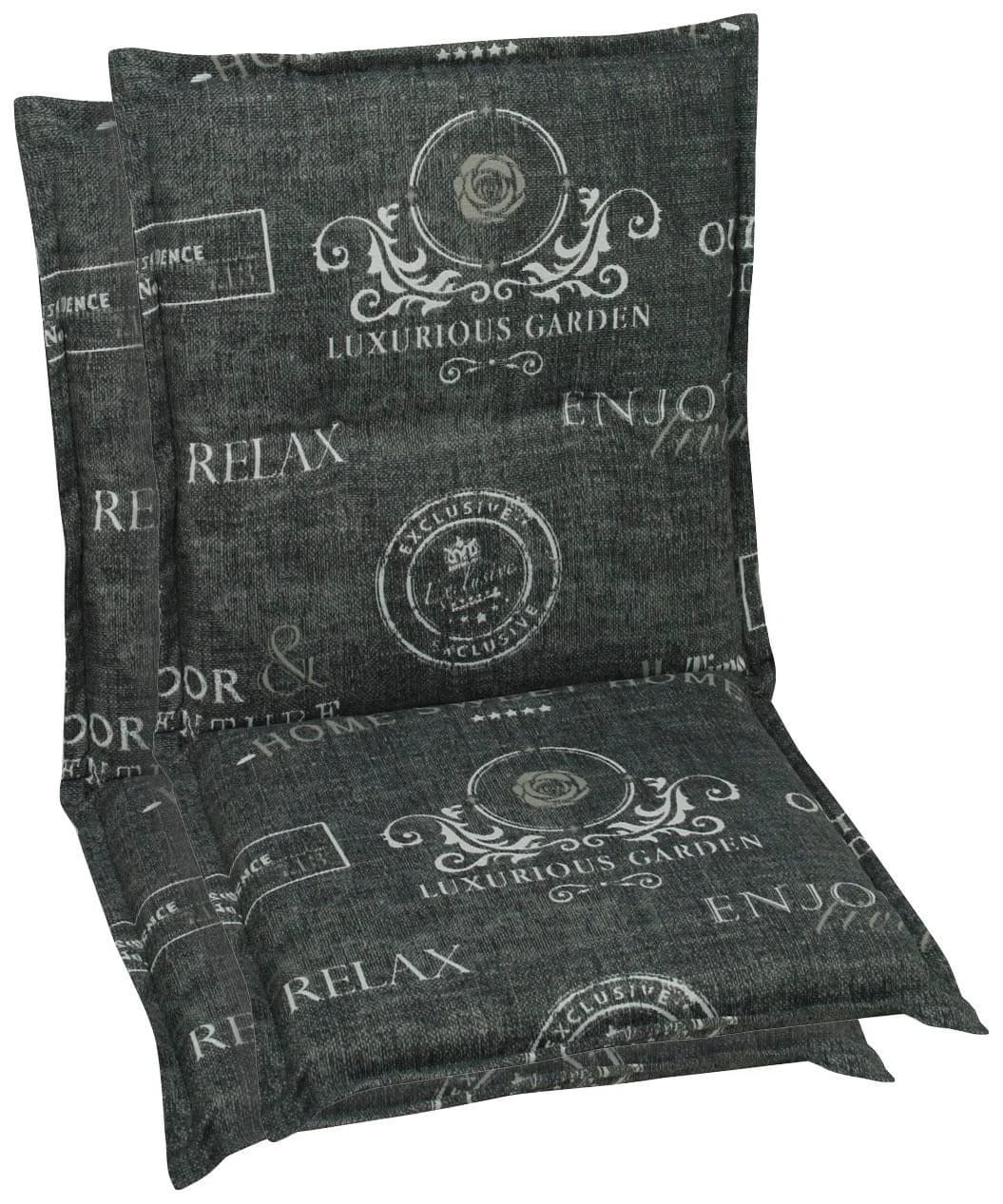 GO-DE Sesselauflage Anthrazit 2-tlg. Polyester Baumwolle
