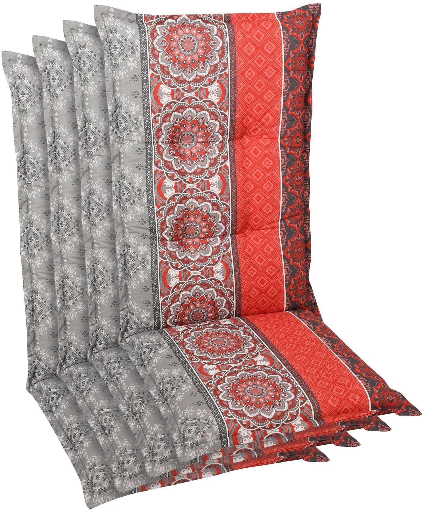 GO-DE Sitzauflage Set 4-tlg. Rot 50x108 cm