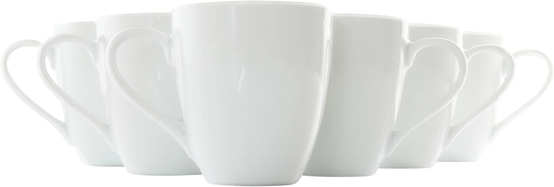 Retsch Arzberg 6-teiliges XXL-Kaffeebecher-Set Weiß Porzellan