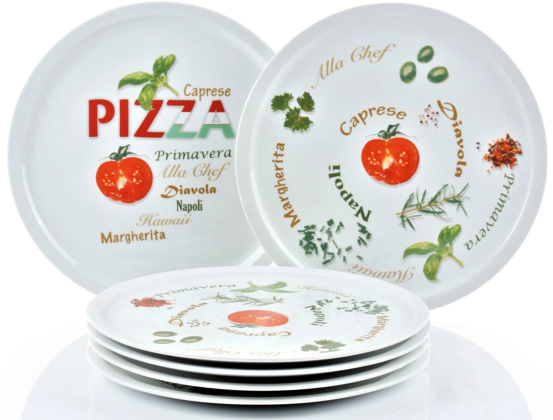 RETSCH ARZBERG Pizzateller Set Italia 6-tlg. Weiß Porzellan