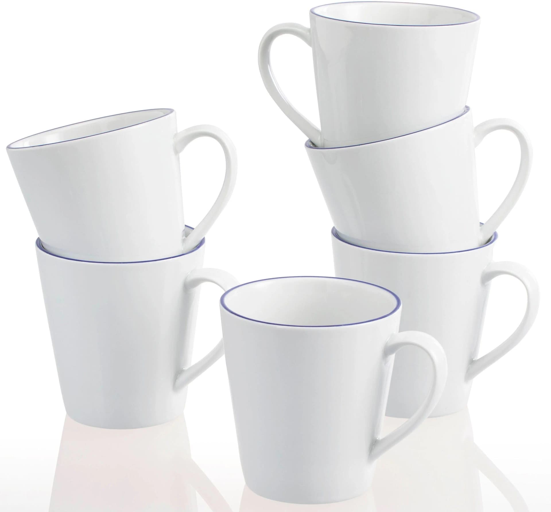 Becher RETSCH ARZBERG "Heike Blaurand", weiß/blau, 250ml, 6-teilig, Porzellan