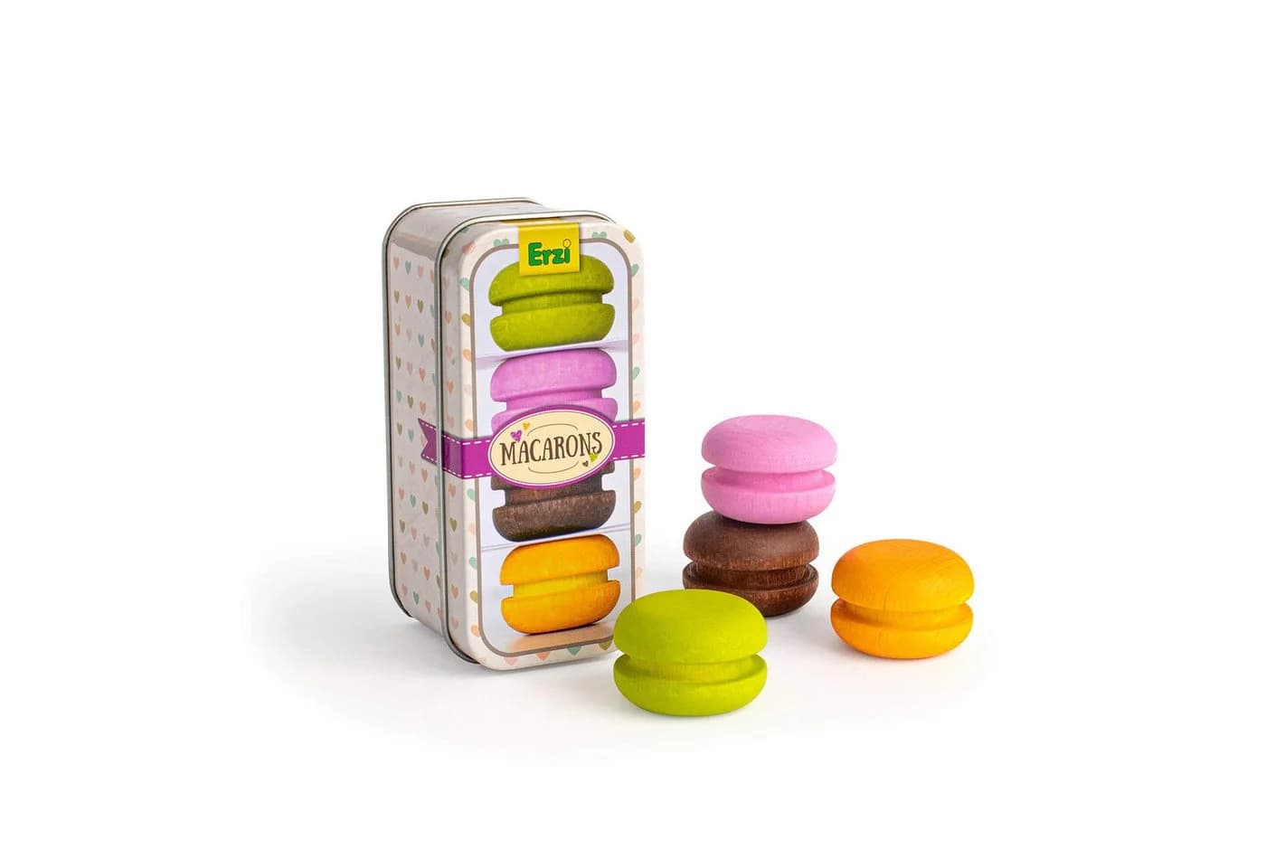 Erzi® Kaufladensortiment Macarons in der Dose - Bunt Holzspielzeug