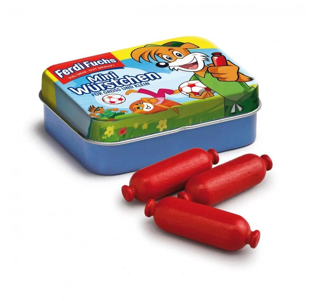 Erzi® Spiellebensmittel Ferdi Fuchs Miniwürstchen in der Dose, Set 3-tlg., Made in Germany
