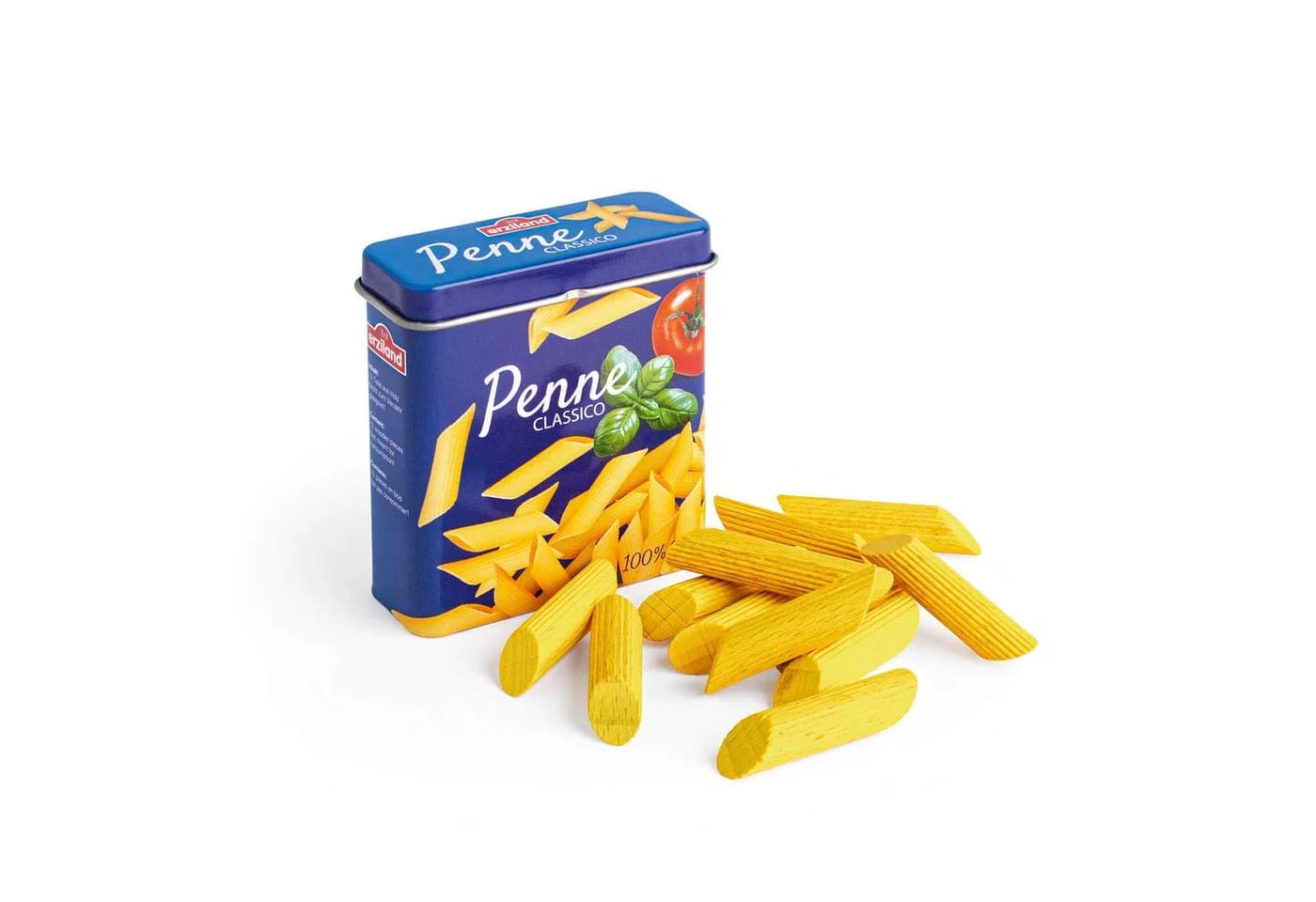 Erzi® Spiellebensmittel Nudeln in der Dose Holz 12-tlg. Bunt