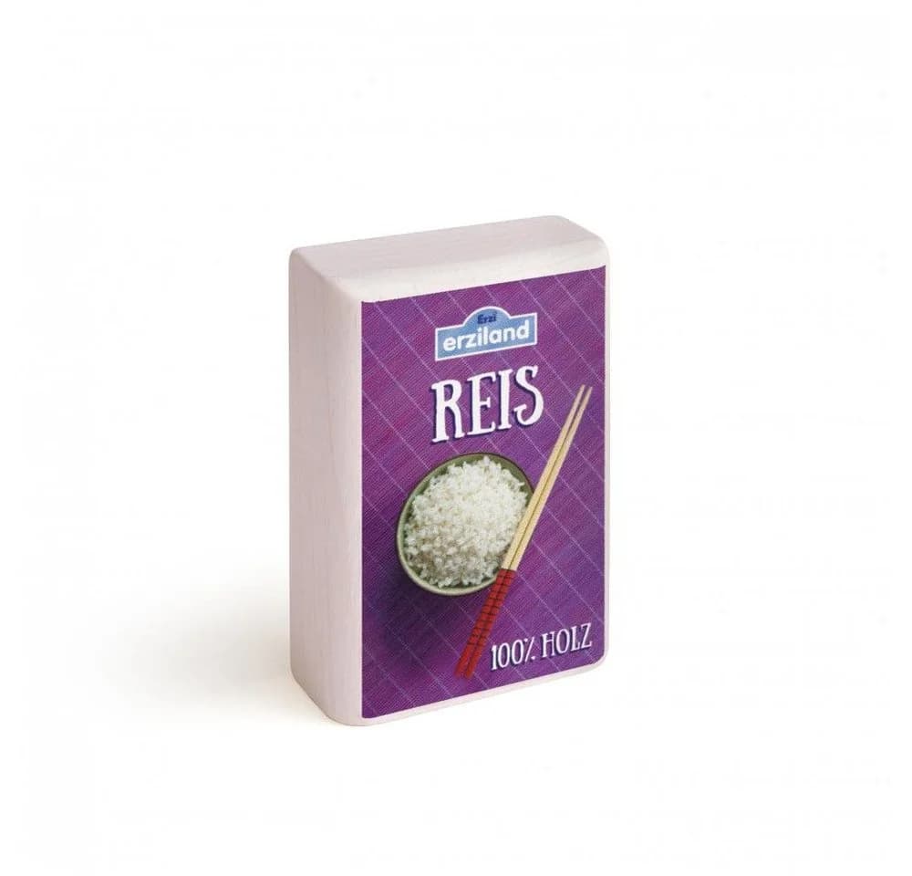 Erzi® Spiellebensmittel Packung Reis aus Holz Bunt Made in Germany