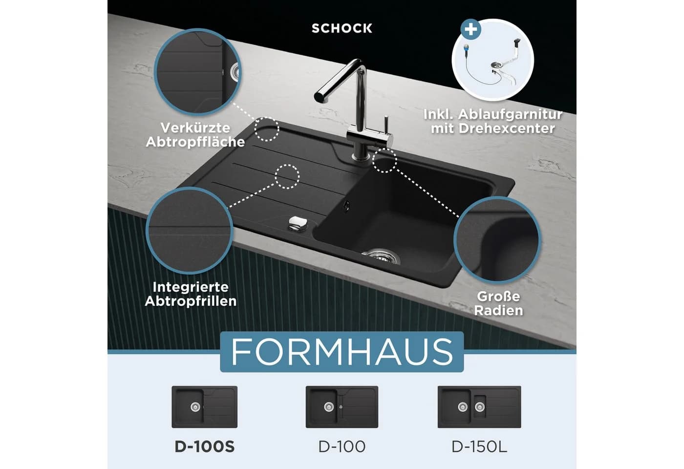 Schock Granitspüle Formhaus Mini Anthrazit Kompakt