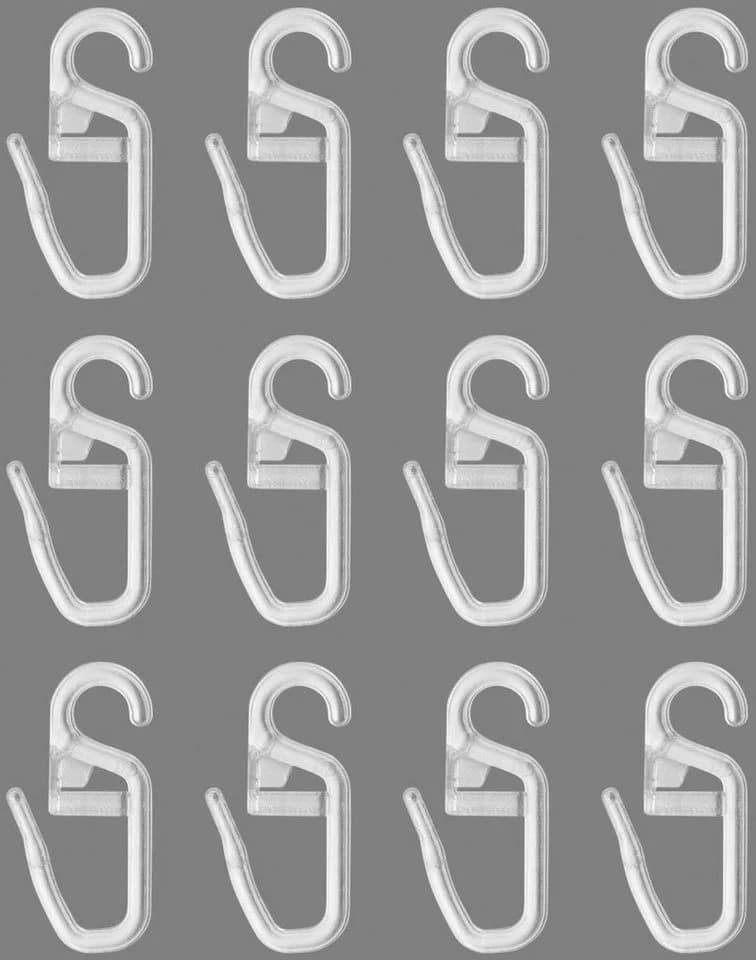 GOOD LIFE Faltenclip Via Transparent 12er Set Kunststoff Gardinenbefestigung