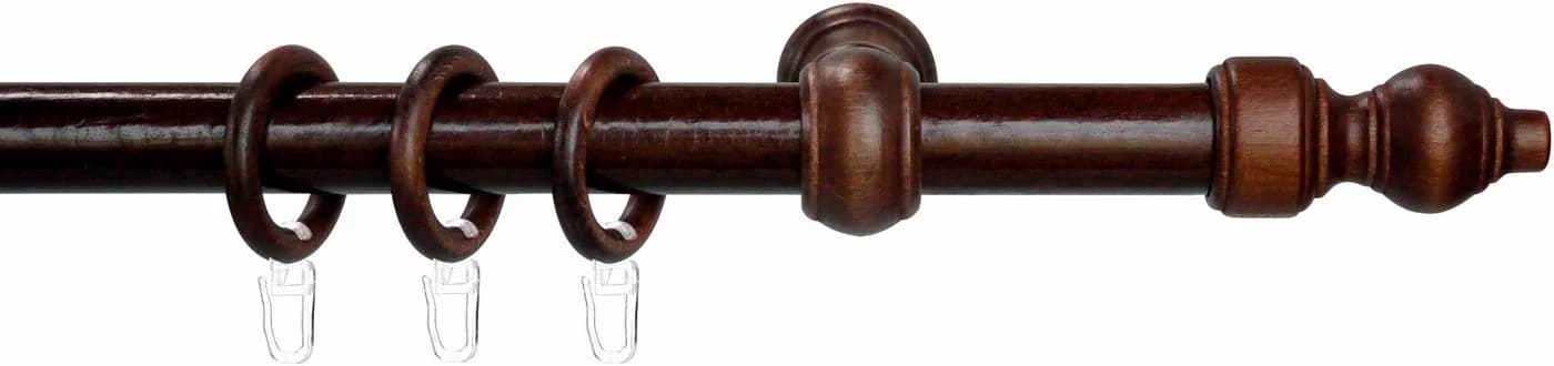 GOOD LIFE Gardinenstange Trend 200 cm Ø 28 mm Holz Nussbaum