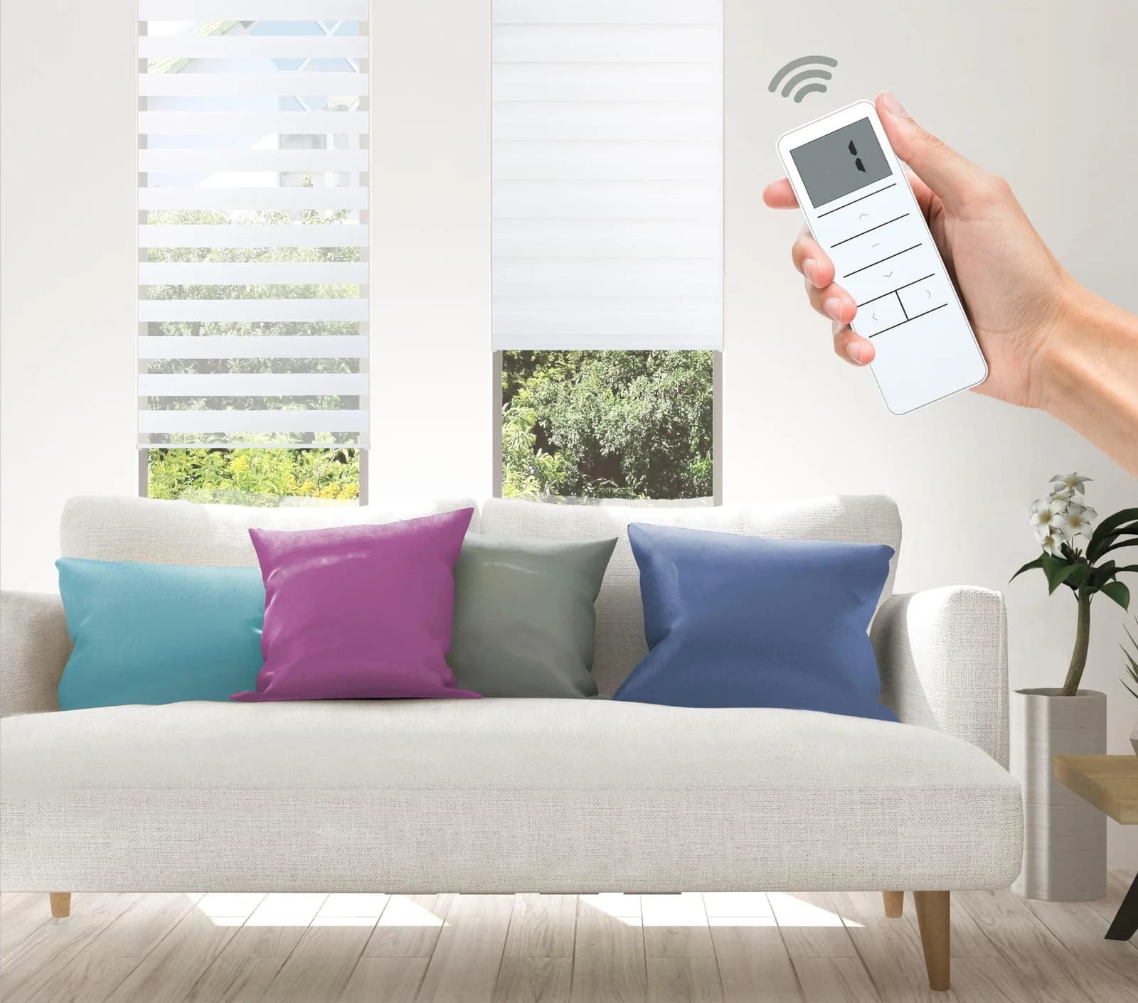 Elektrisches Rollo Klemmfix weiß GOOD LIFE Aline Smart Home