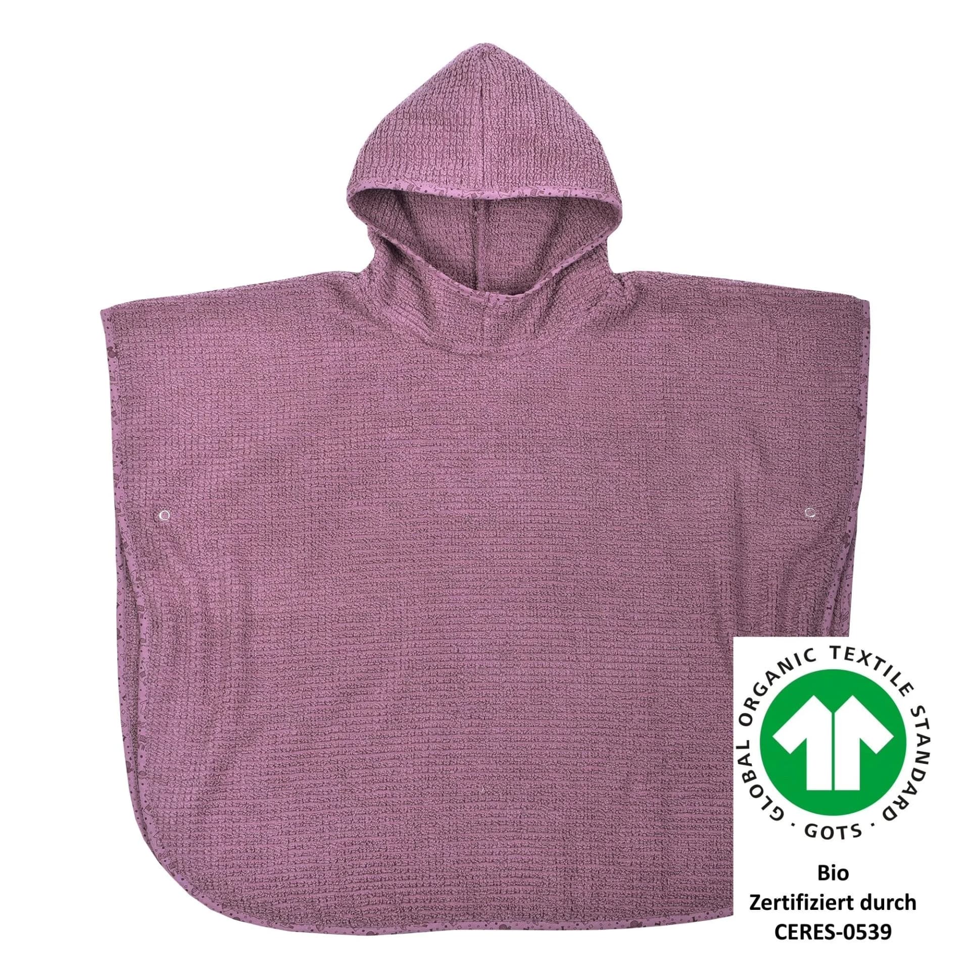 Badeponcho Wörner At Home Lila Bio-Baumwoll-Webfrottier