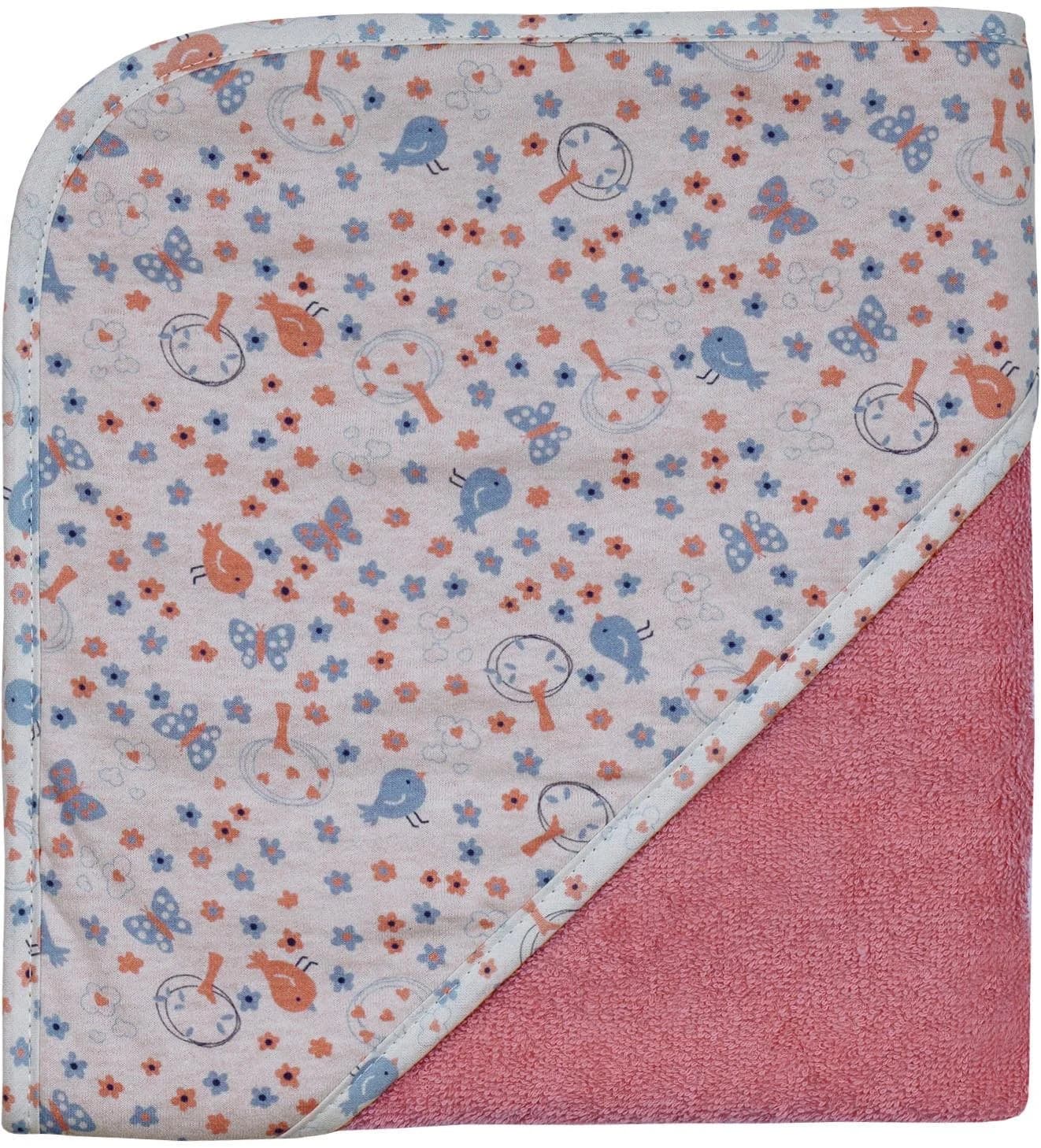Wörner Kapuzenhandtuch Vogel Koralle Frottee 80x80