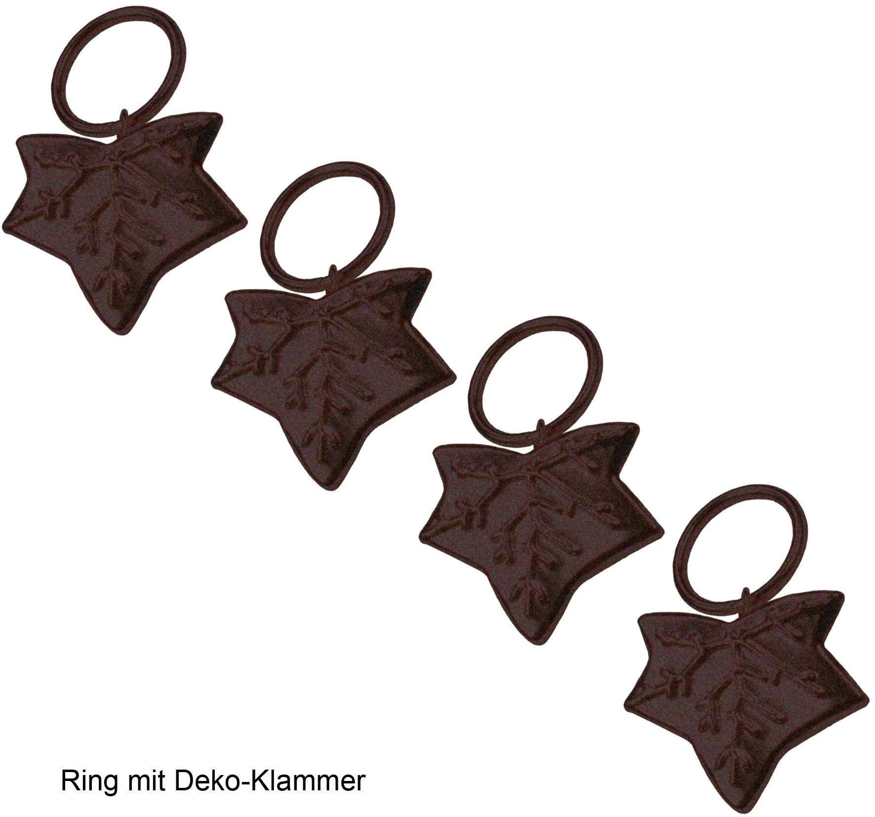 LIEDECO Gardinenring Blatt Rostbraun Metall Clip für 16mm Stange