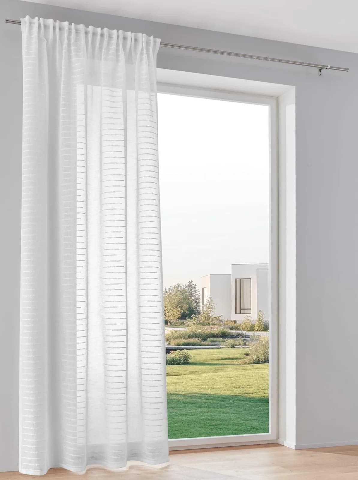 HEINE HOME Gardine Weiß Halbtransparent Polyester 140x245 cm