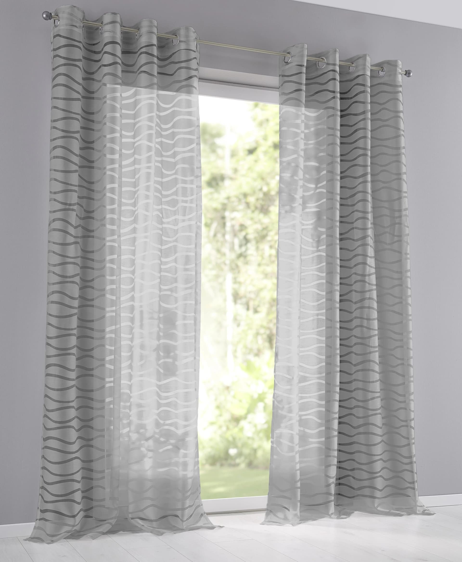 Vorhang KUTTI "Enya" Grau Baumwolle Polyester Ausbrenner