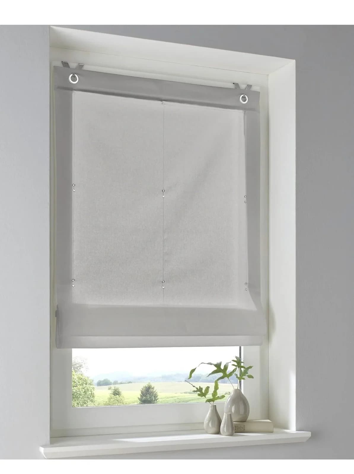 Raffrollo HEINE HOME Grau Blickdicht Landhaus-Look