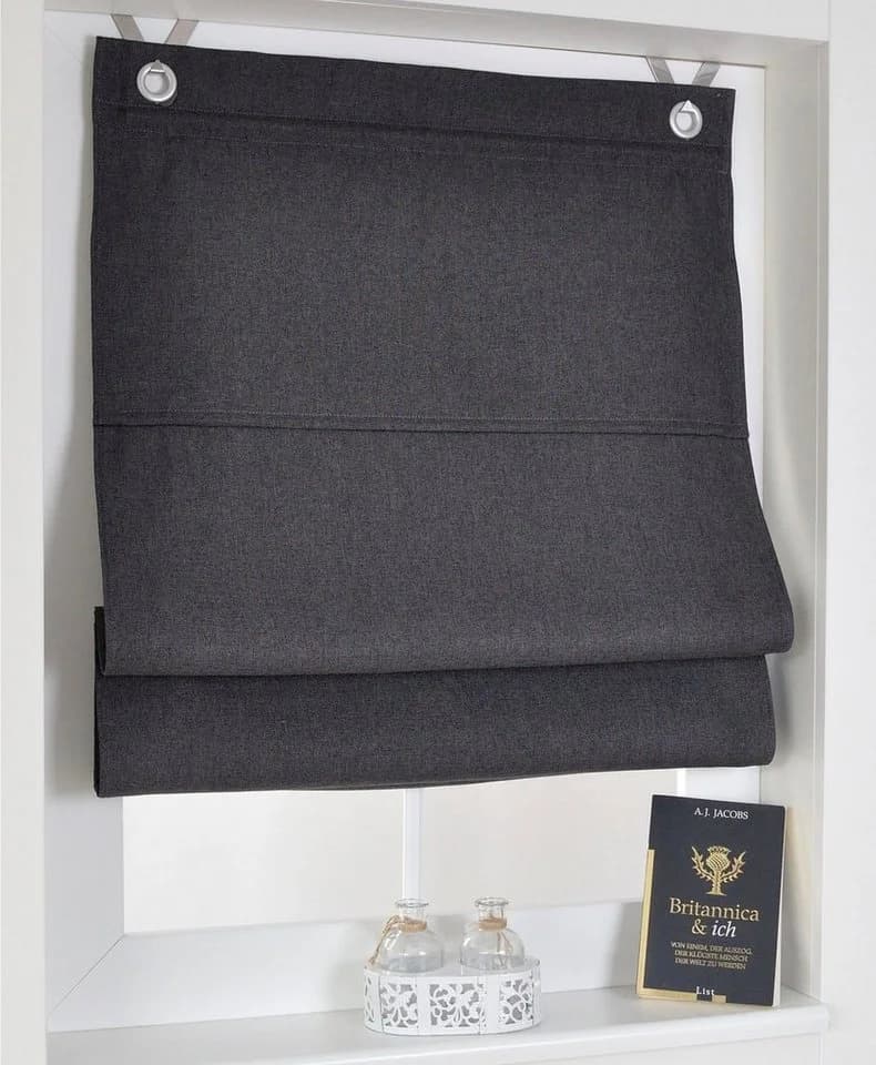 Kutti Raffrollo Dimout Anthrazit Verdunkelnd Polyester