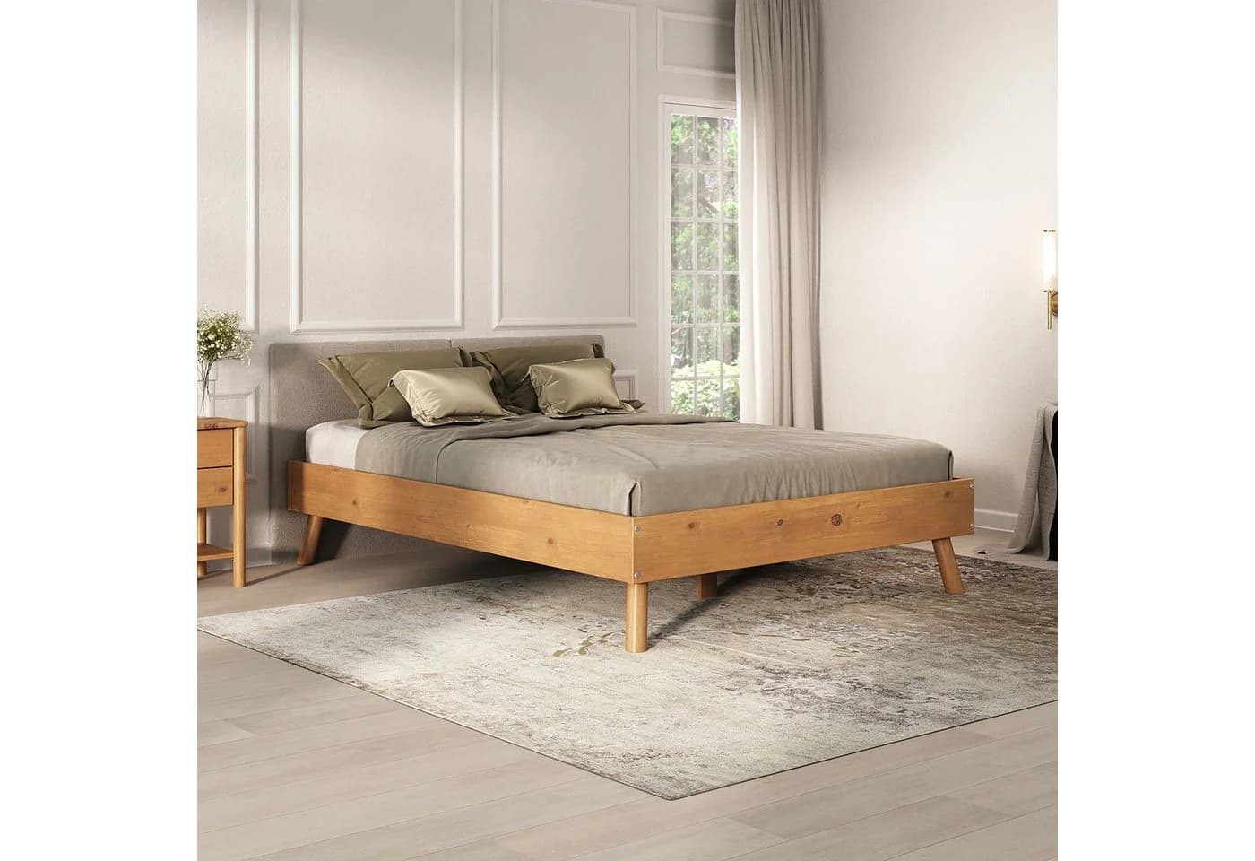 IDIMEX Futonbett KARRI Massivholzbett 140x200cm ohne Kopfteil Eiche