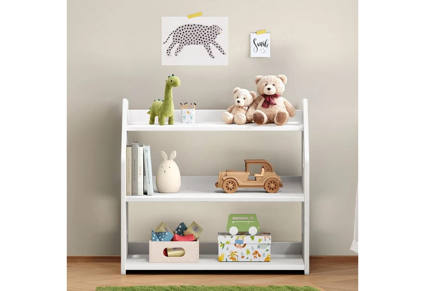 IDIMEX Kinderregal YASMIN Weiß Massivholz