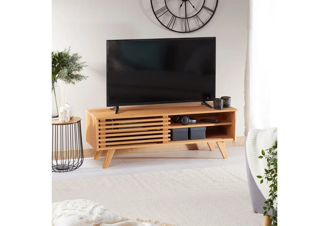 IDIMEX Lowboard SEAN TV Kommode Massivholz Eiche Finish