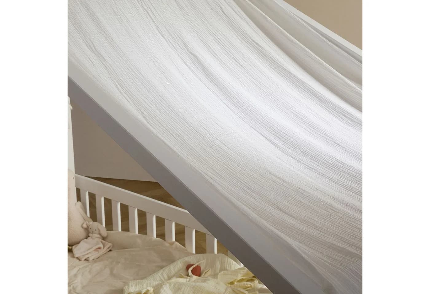 IDIMEX Betthimmel LIAN Weiß Musselin Baldachin für Hausbett
