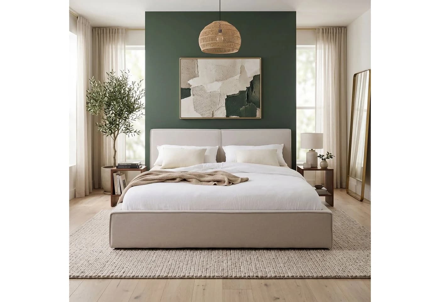 IDIMEX Polsterbett CALM Grau mit Lattenrost
