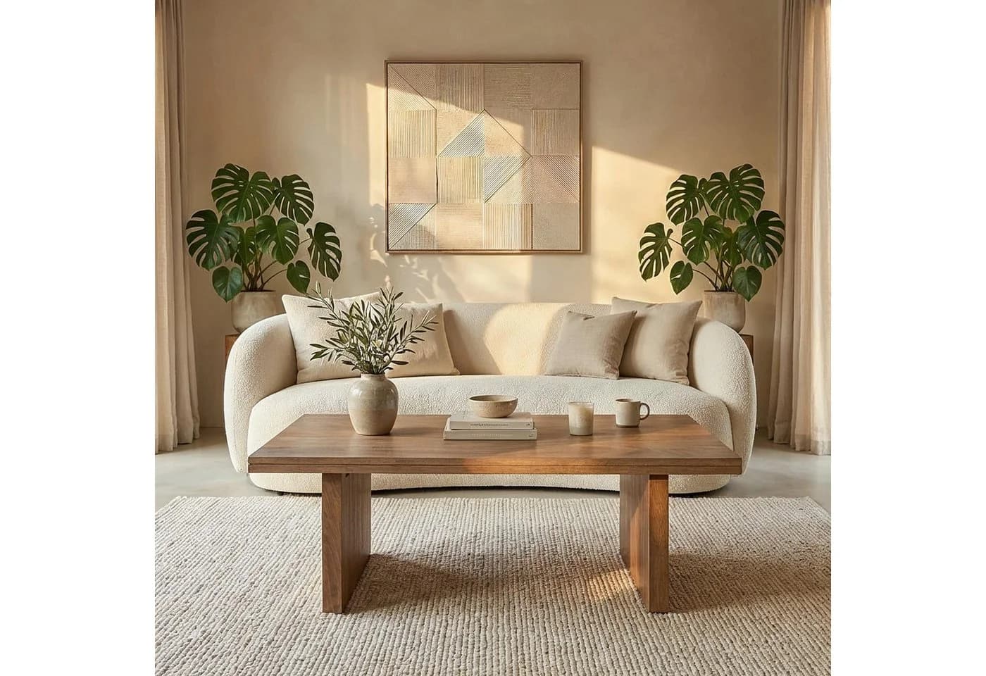 IDIMEX Couchtisch MALABO massivem Mangoholz Hellbraun