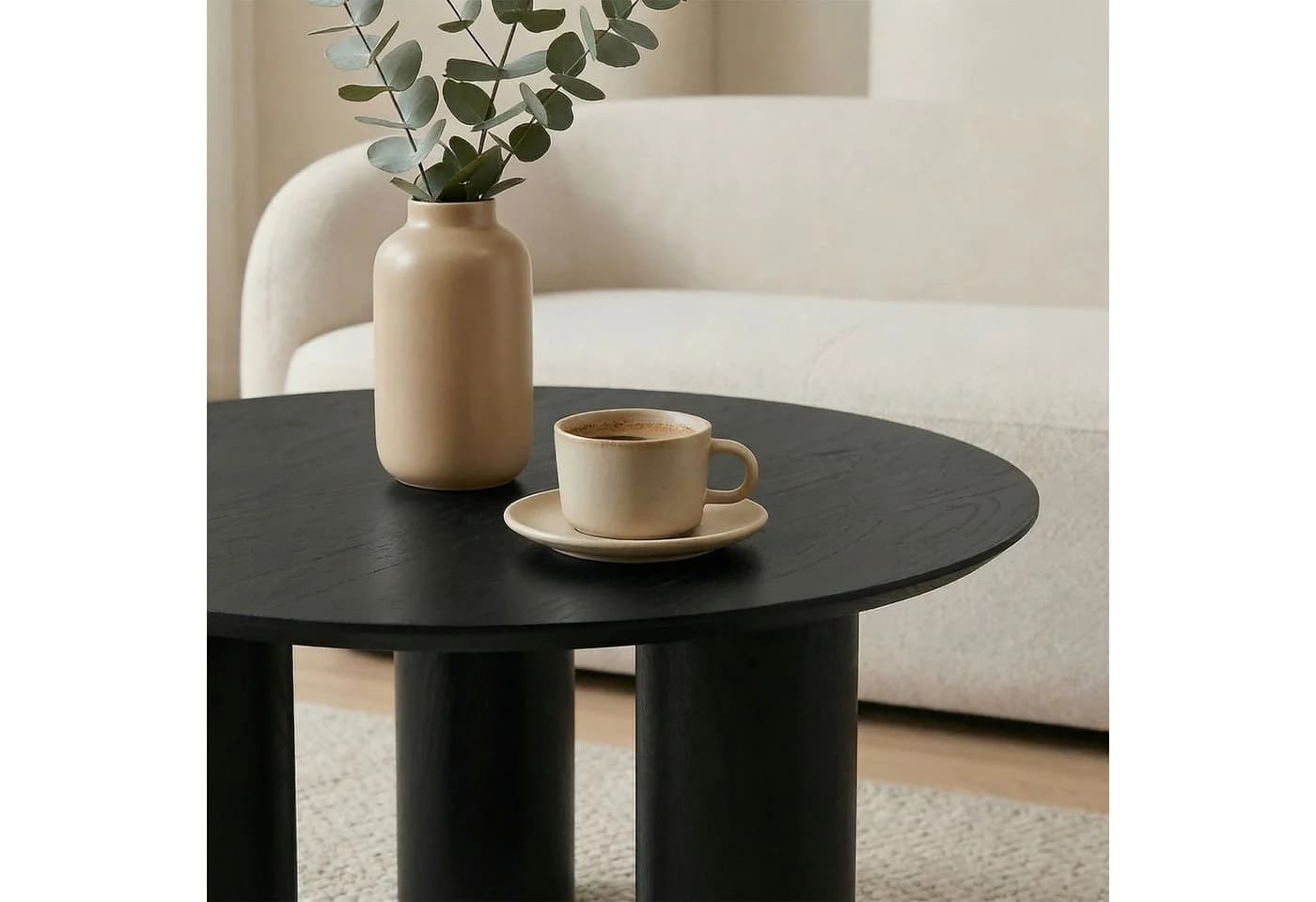 IDIMEX Couchtisch ESTER Schwarz Rund MDF