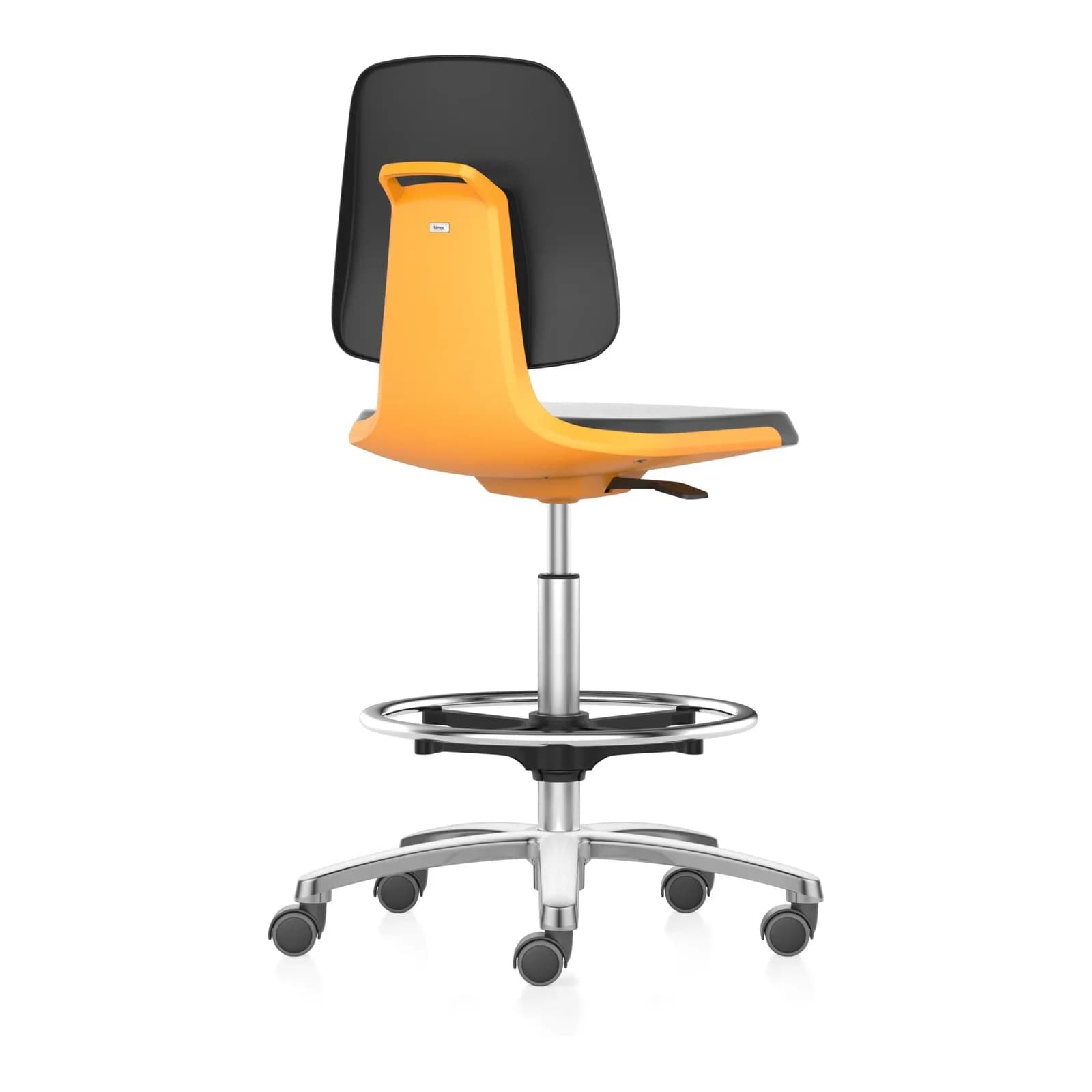 bimos Arbeitsstuhl Labsit mit Rollen Stoff Sitzschale Orange