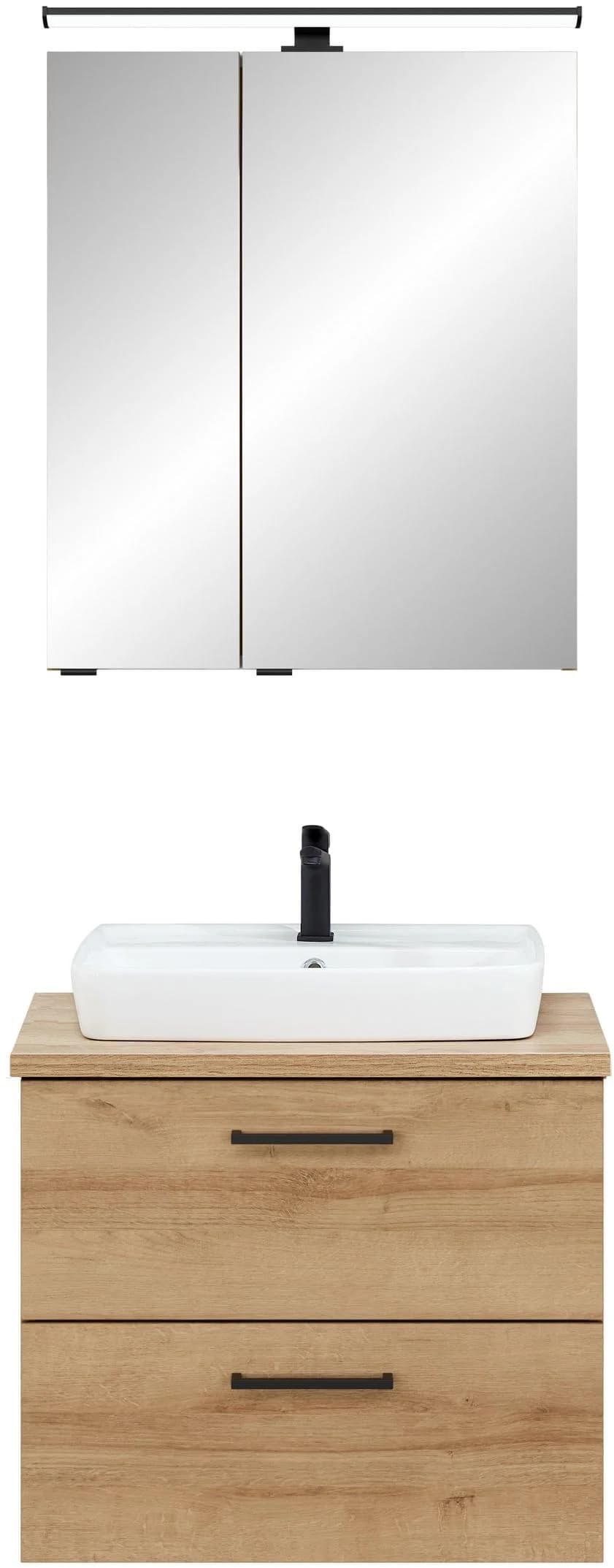 Badezimmer-Set SAPHIR 3-tlg. mit Waschtisch, Unterschrank & Spiegelschrank