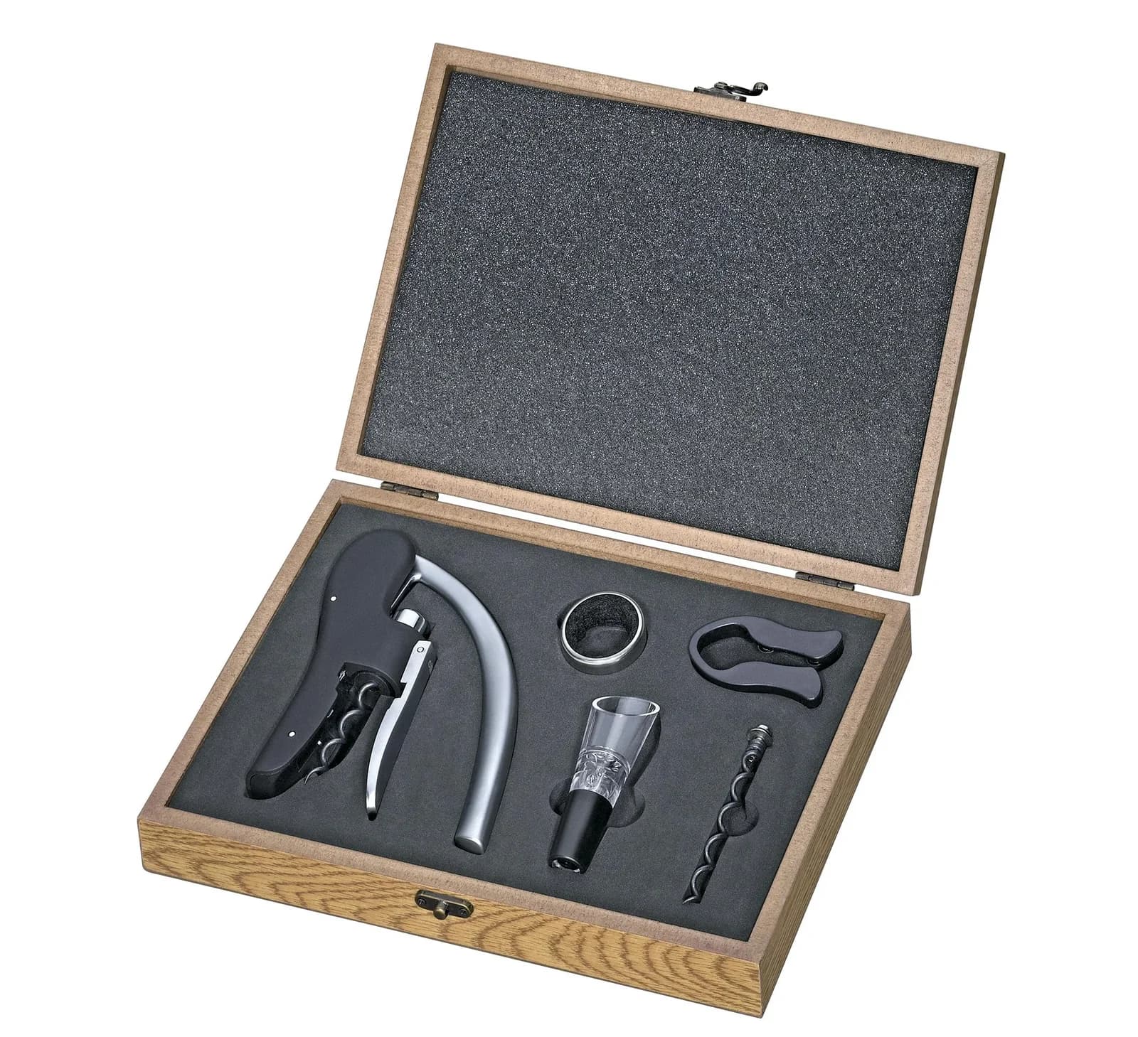 Weinset cilio TRENTINO - Rostfrei, Schwarz/Silber/Braun