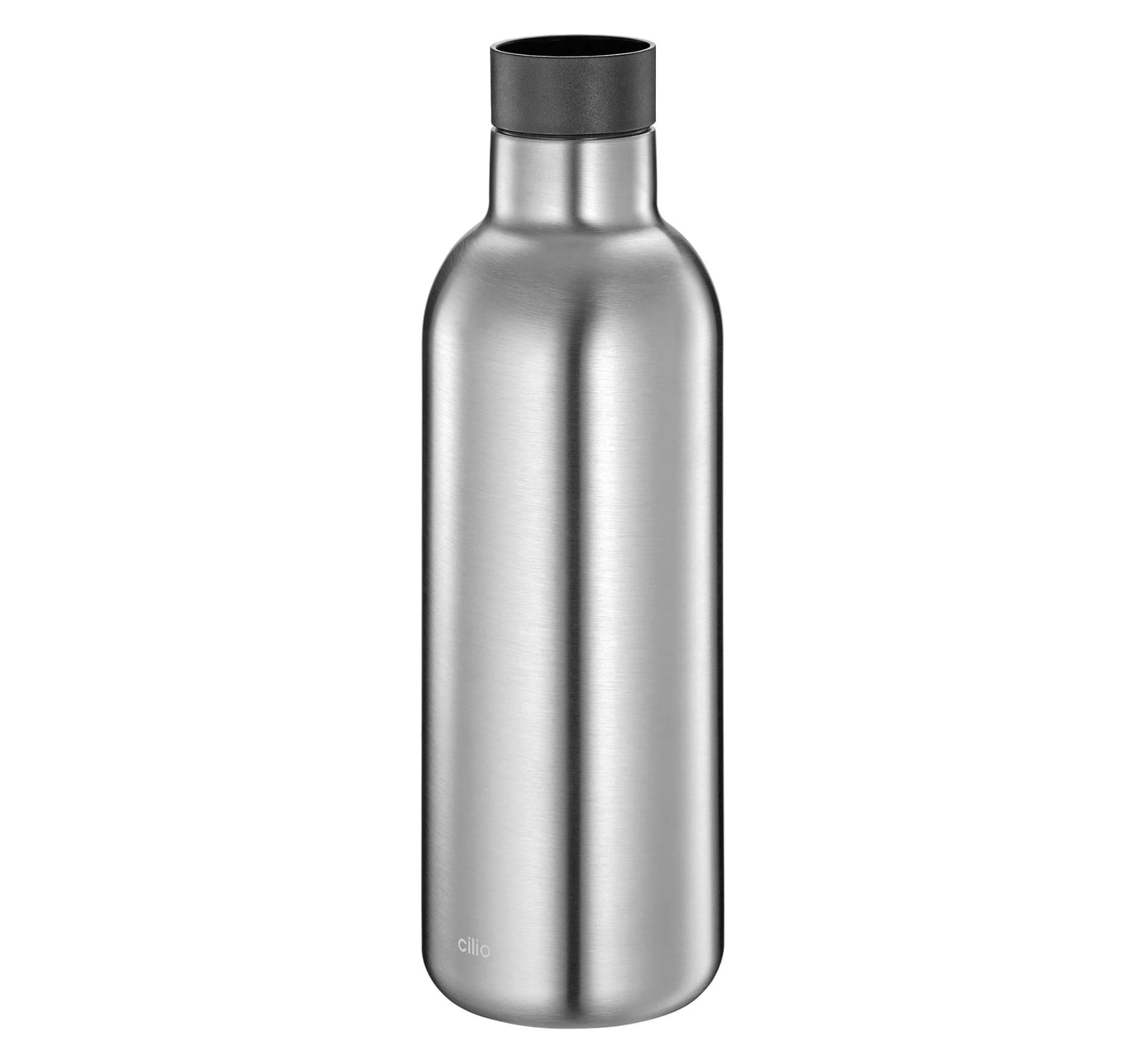 Isolierflasche cilio DELUXE Schwarz/Silber 0,65L